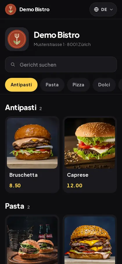 Grid — QR menu themes