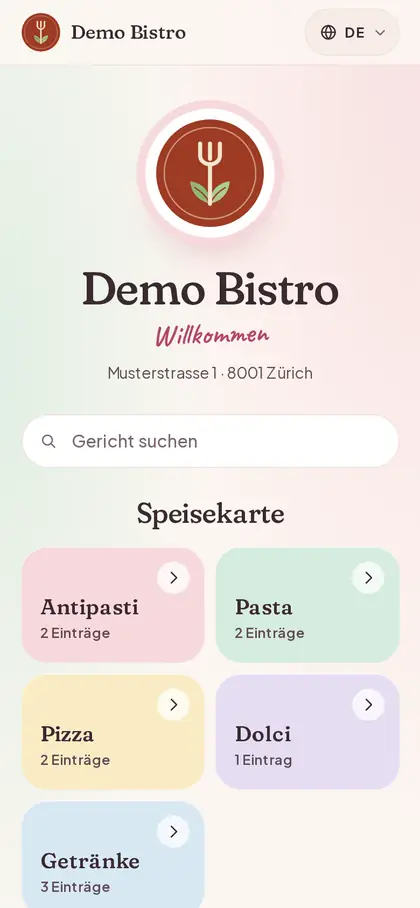 Pastel — QR menu themes