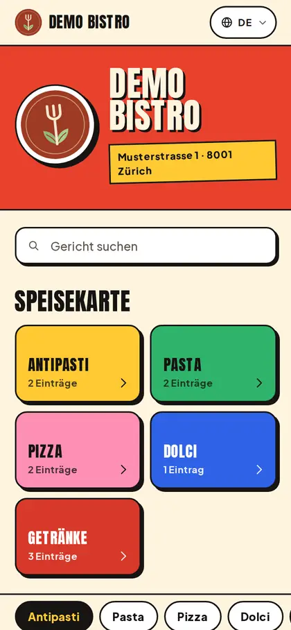 Street — QR menu themes